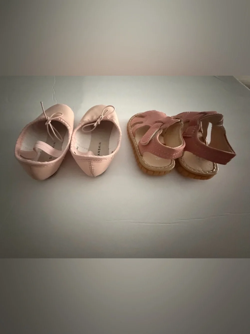 Danskin Kids Blush Ballet Flat and Dusty Rose Hook-and-Loop‎ Squeaky Sandal Set
